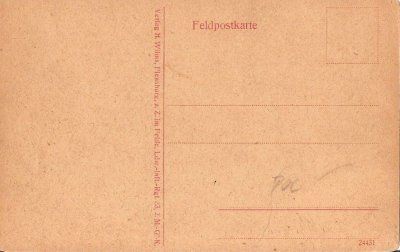 Olejw pocztwka Feldpost 1917 rewers