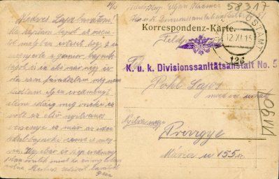 Załoźce pocztówka 1915 rewers