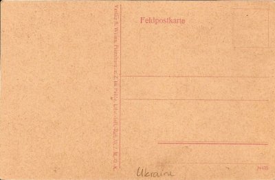 Olejów pocztówka Feldpost 1917/1918 rewers