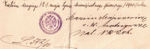 Załoźce podpis notariusz Moyseowicz 1901